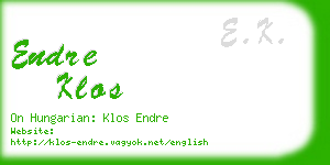 endre klos business card